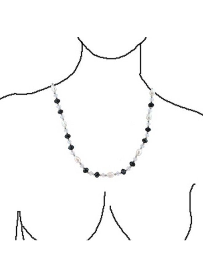BLING JEWELRY - Rhodium Plated Freshwater Cultured Pearl Necklace - Image 1