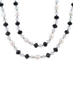 Rhodium Plated Freshwater Cultured Pearl Necklace