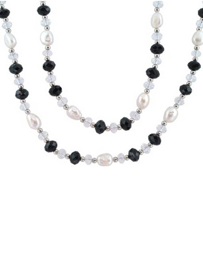 BLING JEWELRY - Rhodium Plated Freshwater Cultured Pearl Necklace - Image 1