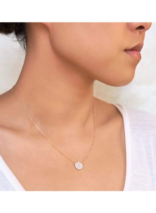 AMY O Gold Vermeil Disc Pendant Necklace With Crystal - Image 2