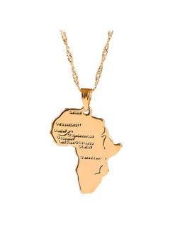 BR Gold Jewelry Gold Plated Africa Map Pendant Necklace 