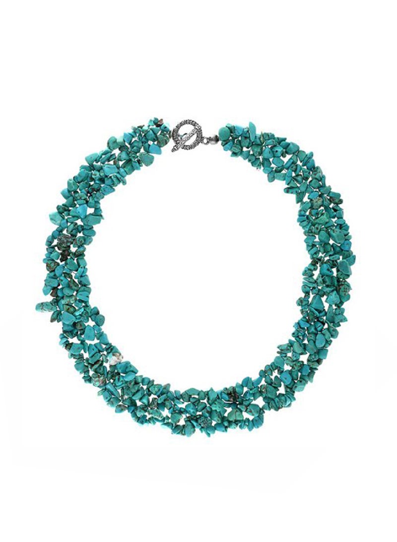 BLING JEWELRY Silver Plated Enhanced Cluster Chip Necklace - Image 1