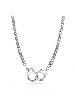 BLING JEWELRY Stainless Steel Secret Shades Polished Handcuff Pendant Necklace  - Image 1