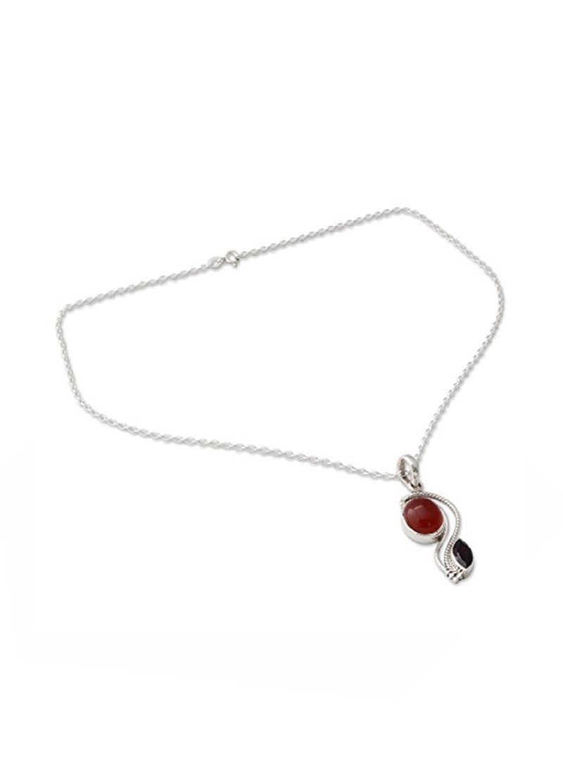 NOVICA 925 Sterling Silver 'Colorful Curves' Pendant Necklace  - Image 1