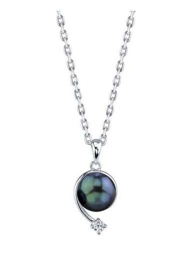 The Pearl Source 925 Sterling Silver Pendant Necklace With Pearl  - Image 1