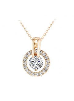 18 Karat Gold Plated Austrian Crystal Circle Pendant Necklace