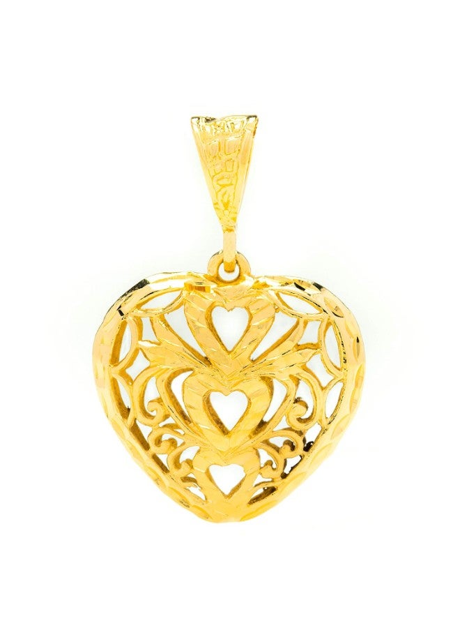 Lifetime Jewelry Gold Plated Bronze Heart Shaped Pendant Necklace 