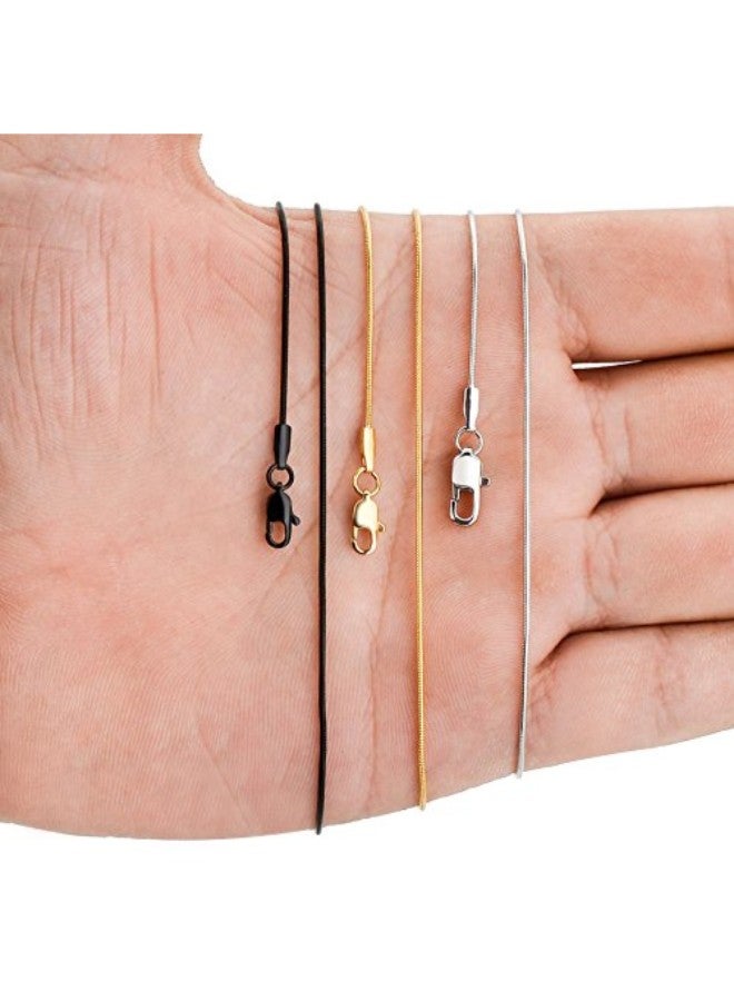 FIBO STEEL 3-Piece Stainless Steel Snake Chain Necklace  - Image 2