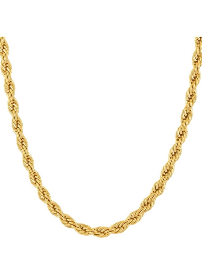 Lifetime Jewelry Gold Plated Bronze Rope Chain Pendant Necklace