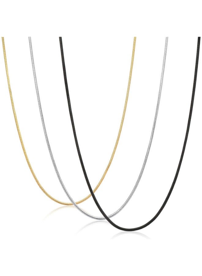 FIBO STEEL 3-Piece Stainless Steel Snake Chain Necklace  - Image 1
