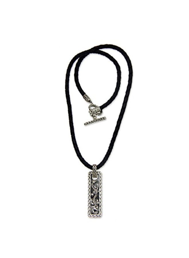 NOVICA 925 Sterling Silver Cord Necklace With Pendant  - Image 2
