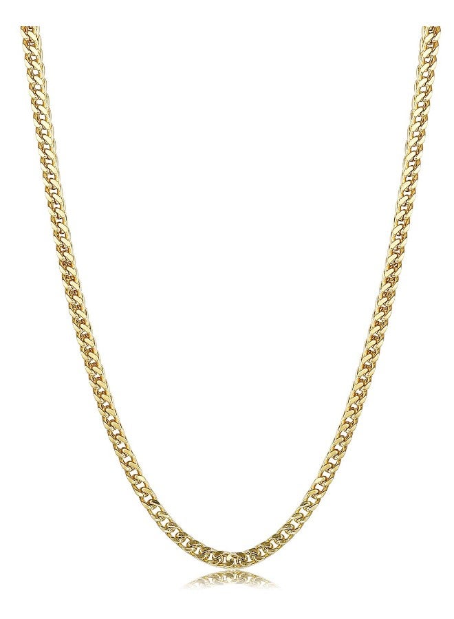 FIBO STEEL Gold Plated Stainless Steel Curb Chain Necklace  - Image 1