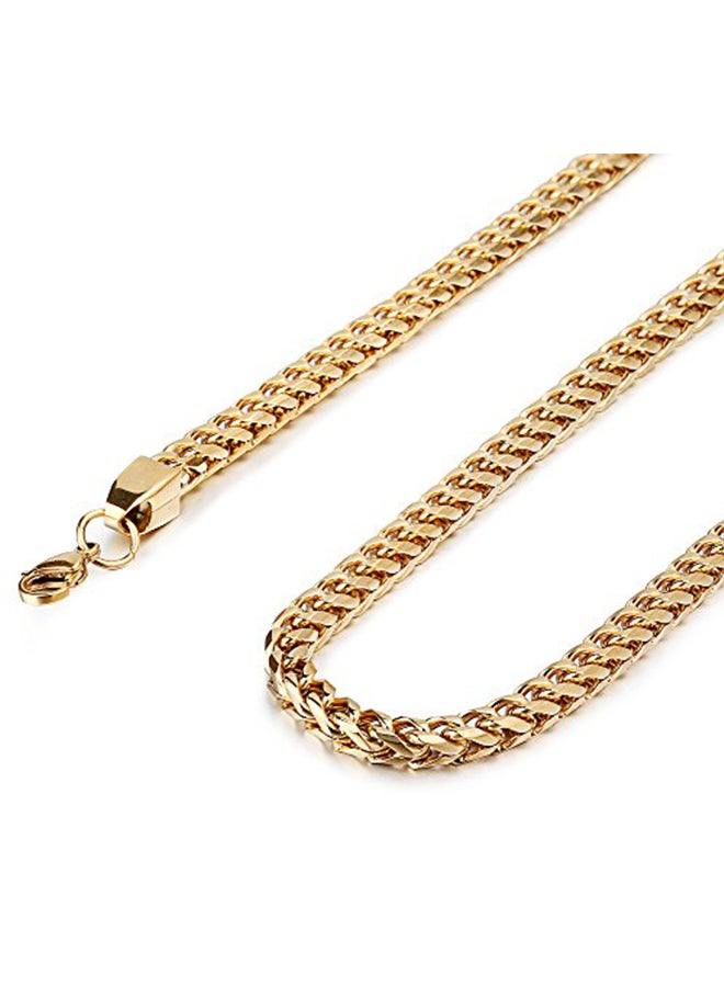 FIBO STEEL Gold Plated Stainless Steel Curb Chain Necklace  - Image 2