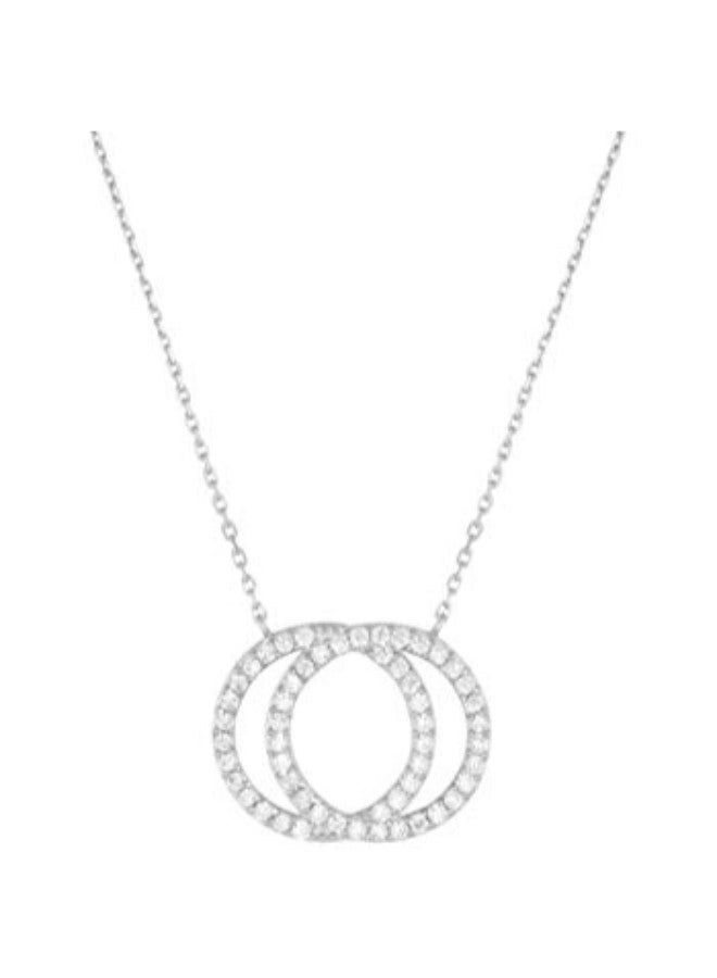 925 Sterling Silver Chain Necklace With Cubic Zirconia - v1552134787/N21642190A_1