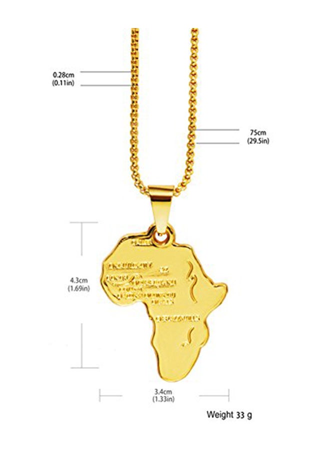 TIDOO 18 Karat Gold Plated Hip Hop Map Of Africa Pendant Necklace - Image 2
