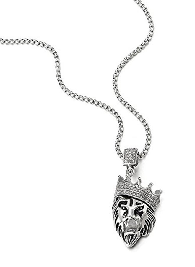 COOLSTEELANDBEYOND - Stainless Steel Pendant Necklace With Zircon - Image 1
