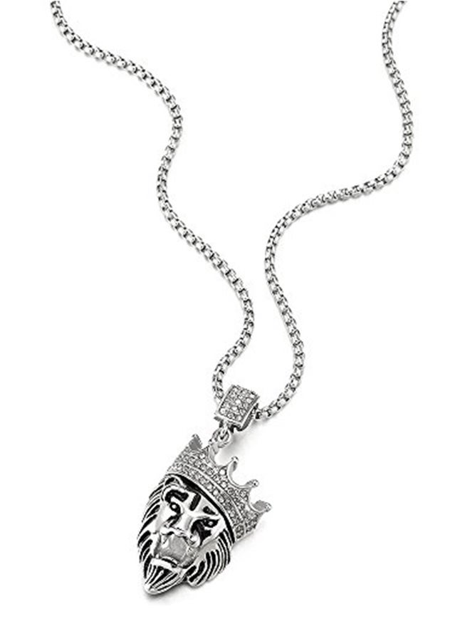 COOLSTEELANDBEYOND - Stainless Steel Pendant Necklace With Zircon - Image 1