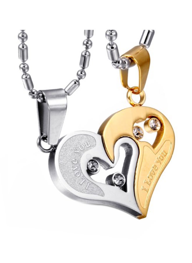 Oidea Stainless Steel Heart Shaped Pendant Necklace - Image 1