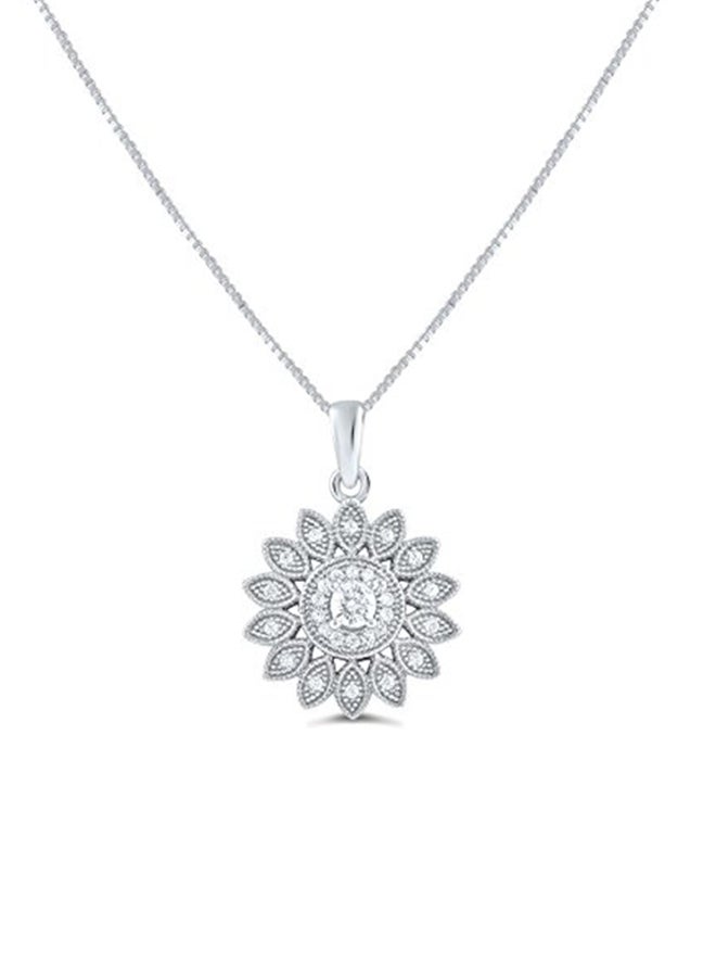SilverCloseOut - 925 Sterling Silver Chain Necklace With Cubic Zirconia - Image 1