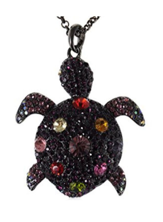 Alilang Tortoise Pendant Necklace With Crystal  - Image 1