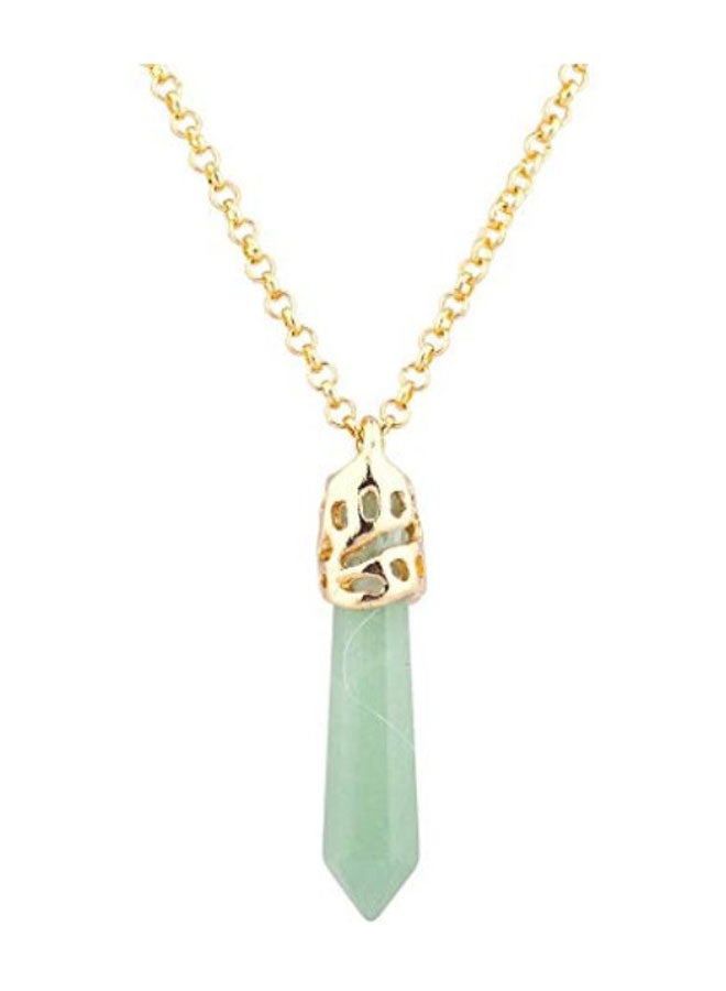 Lux Accessories Brass Crystal Pendant Necklace  - Image 1