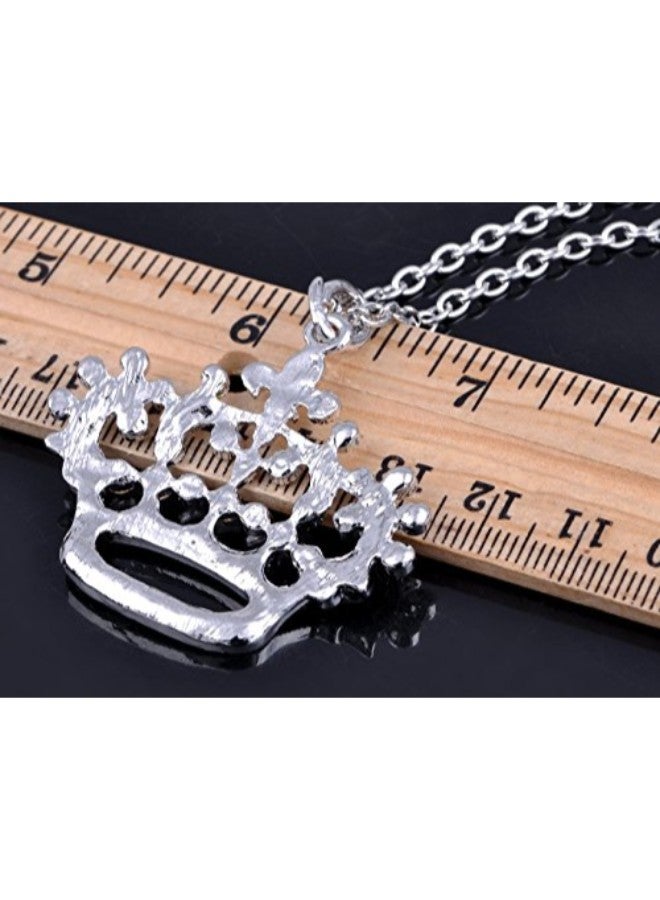 Alilang Silvery Tone Princess Pendant Necklace With Rhinestones  - Image 3