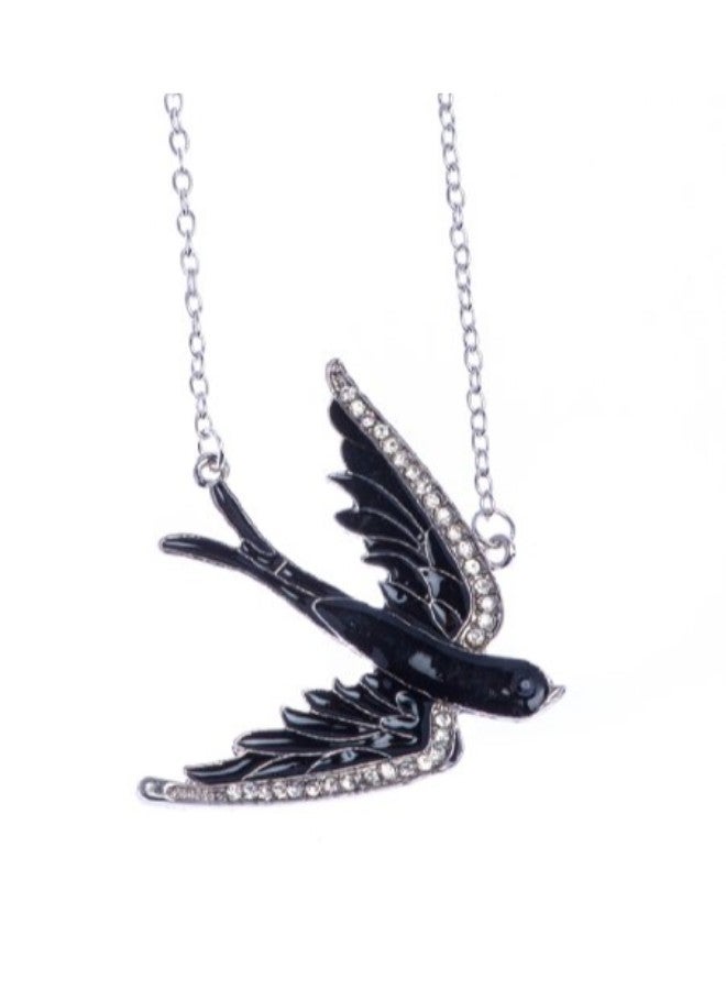 Shag Wear - Silver Tone Brass Crystal Pendant Necklace - Image 1