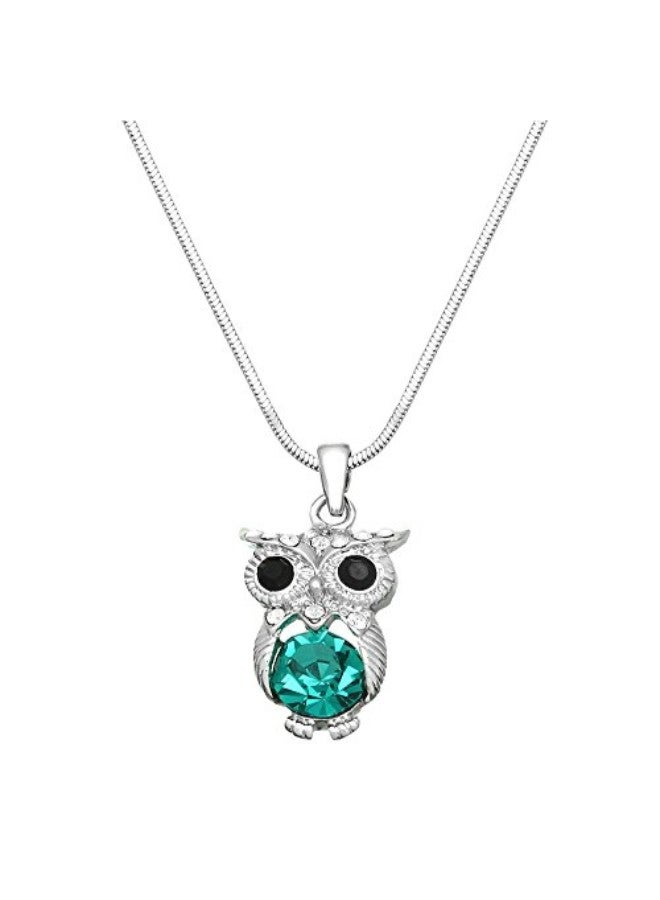 Falari - Rhodium Plated Silver Crystal Pendant Necklace - Image 1