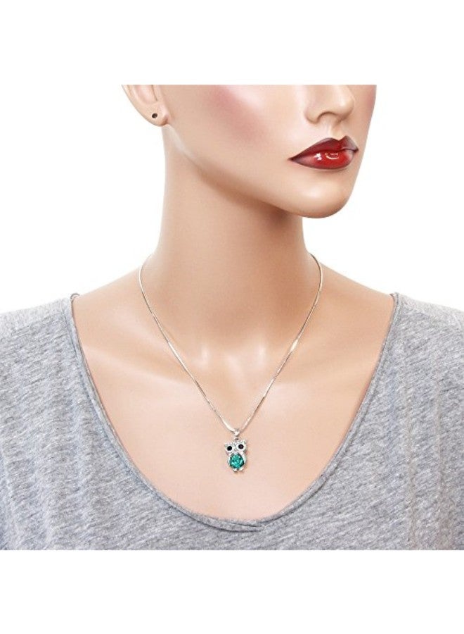 Falari - Rhodium Plated Silver Crystal Pendant Necklace - Image 1
