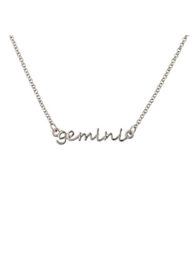 Lux Accessories Silver Tone Brass Zodiac Pendant Necklace  - Image 1