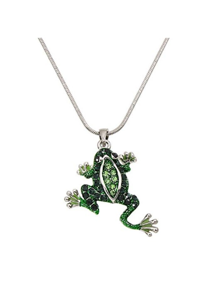 Falari Rhodium Plated Silver Crystal Pendant Necklace  - Image 1