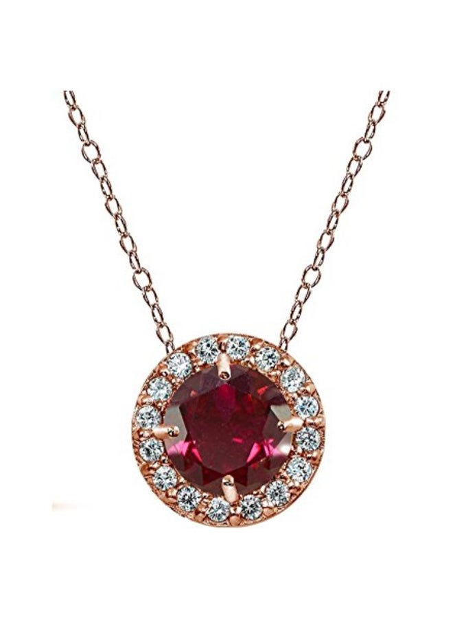Ice Gems 925 Sterling Silver Chain Necklace With Ruby - Image 1