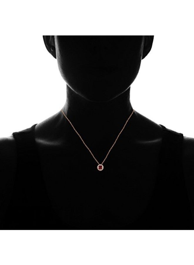 Ice Gems 925 Sterling Silver Chain Necklace With Ruby - Image 4