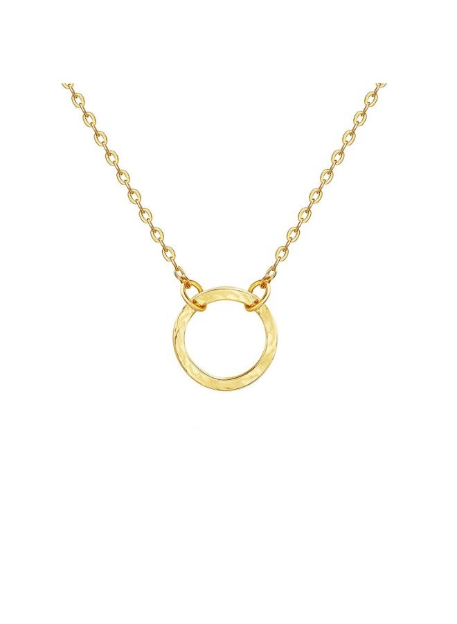 Brass Round Pendant Chain Necklace