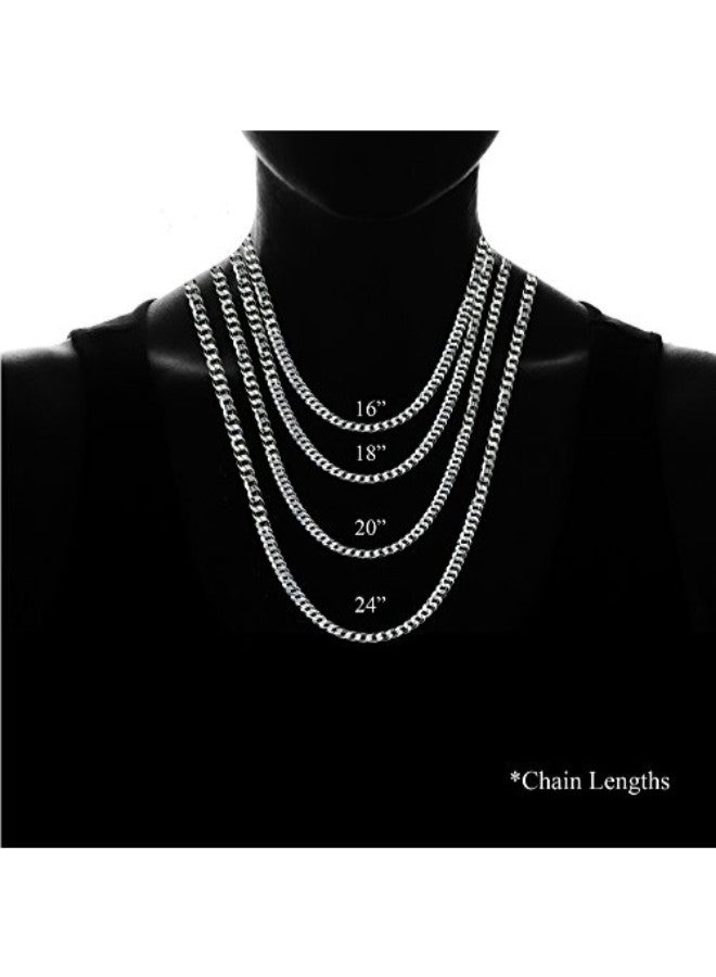 Hoops & Loops - 925 Sterling Silver Curb Chain Necklace - Image 1