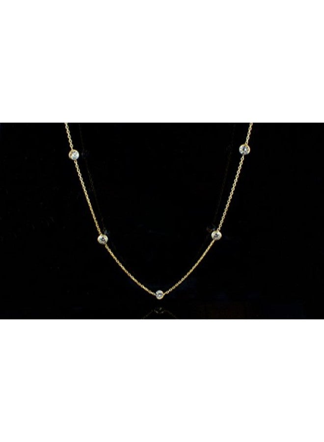 إن واي سي سترلينج عقد على شكل سلسلة من الفضة الإسترليني عيار 925 مع الزركونيا المكعبة - Image 2