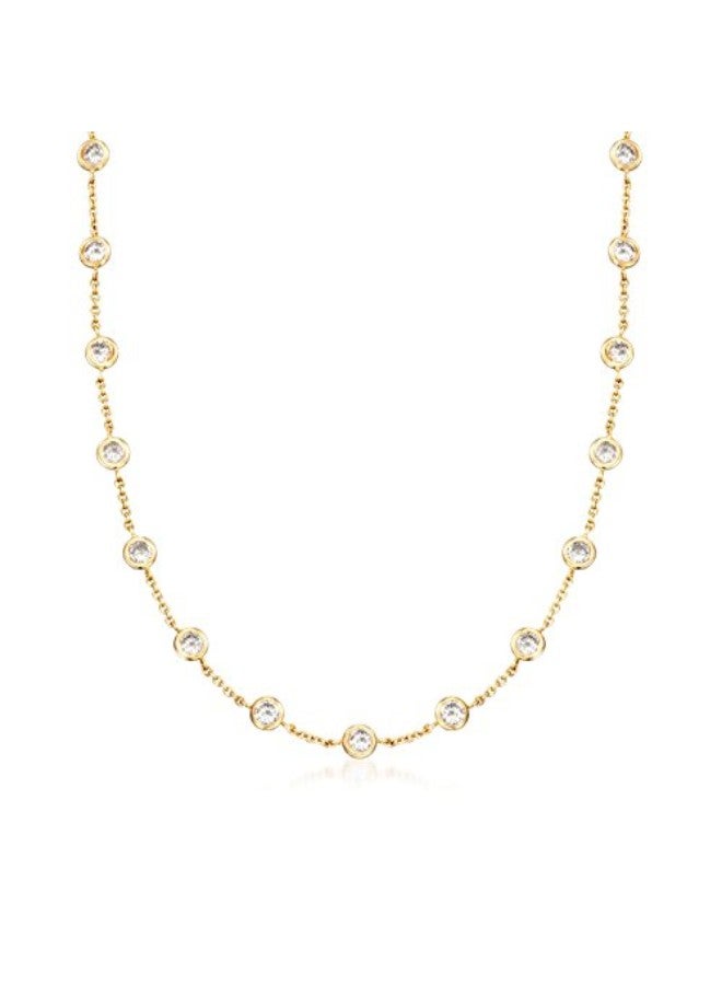 ROSS-SIMONS 925 Sterling Silver Chain Necklace With Cubic Zirconia  - Image 2