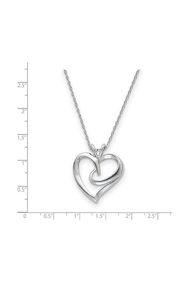 Jewels By Lux 925 Sterling Silver Heart Shaped Necklace Pendant  - Image 2