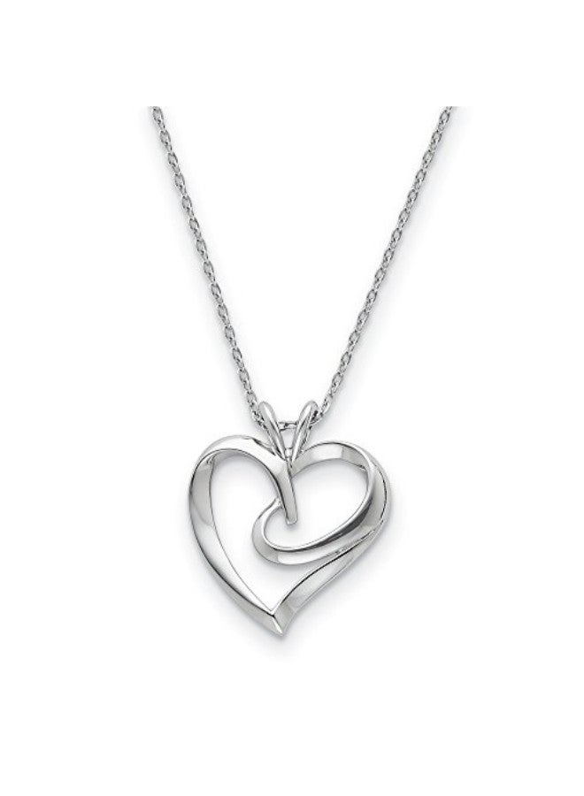 Jewels By Lux 925 Sterling Silver Heart Shaped Necklace Pendant  - Image 1