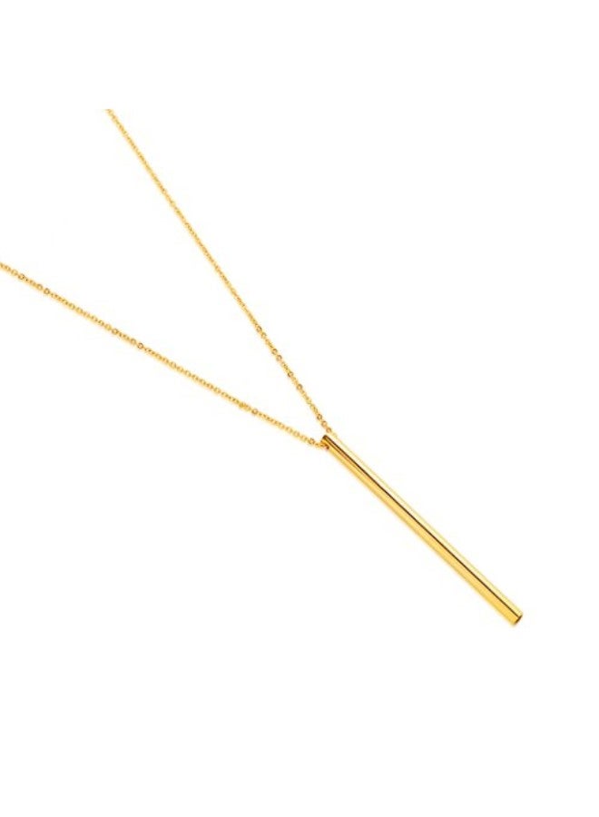 ELYA Jewelry Stainless Steel Polished Bar Pendant Necklace - Image 2