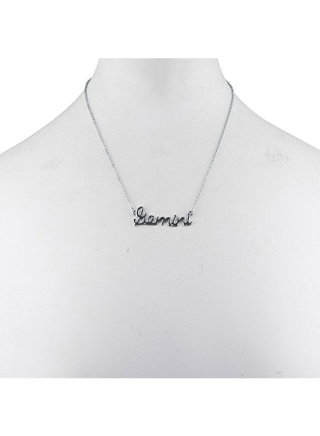 Lux Accessories Silver Tone Brass Zodiac Pendant Necklace - Image 2