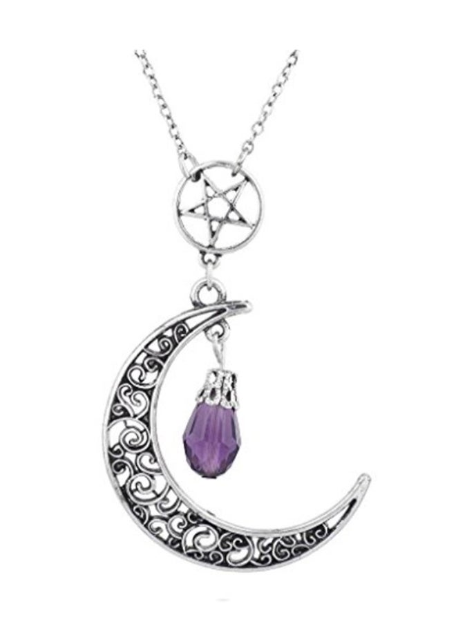 Lux Accessories Silver Tone Brass Pendant Necklace - Image 1