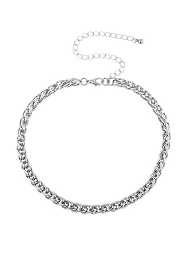 Lux Accessories - Silver Tone Brass Chain Necklace - Image 1