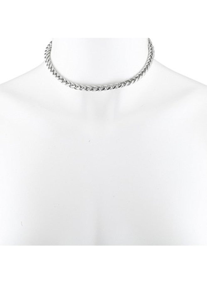 Lux Accessories - Silver Tone Brass Chain Necklace - Image 1