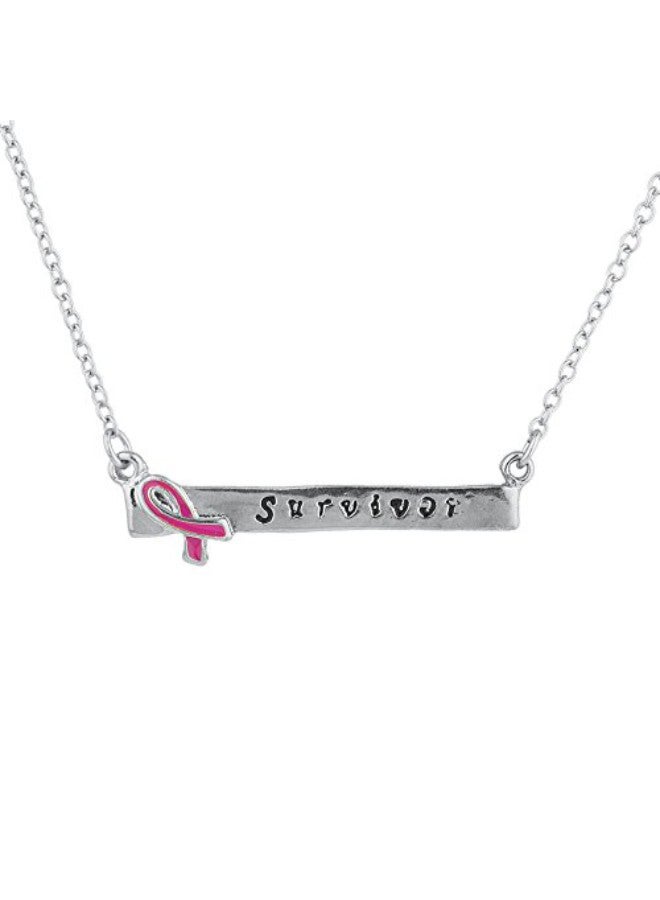Lux Accessories - Silver Tone Brass Chain Necklace - Image 1