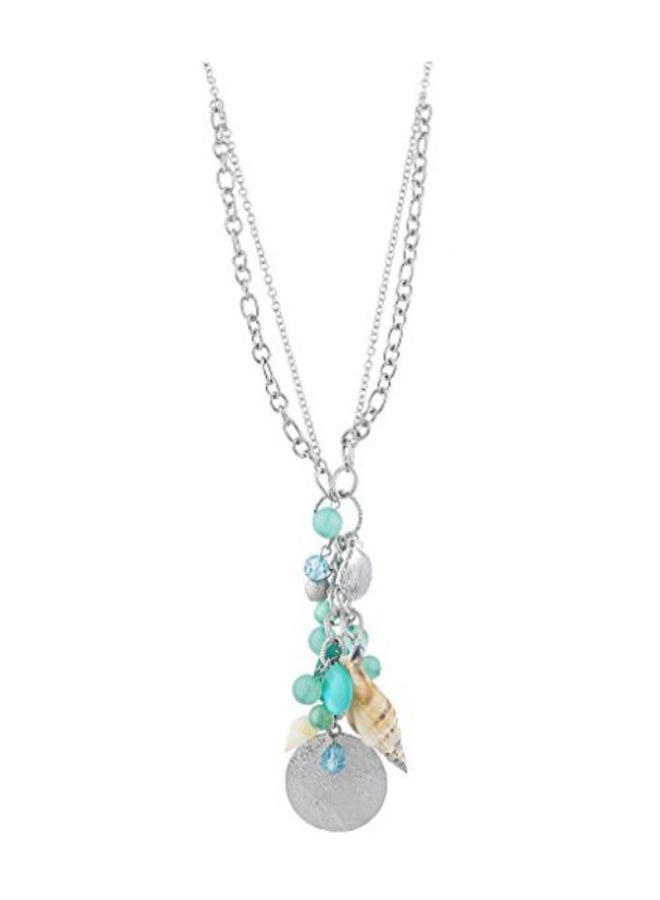 Lux Accessories - Silver Tone Brass Charm Pendant Necklace - Image 1