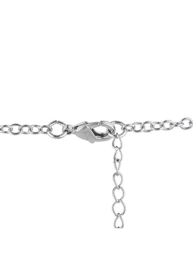 Lux Accessories - Silver Tone Brass Charm Pendant Necklace - Image 1