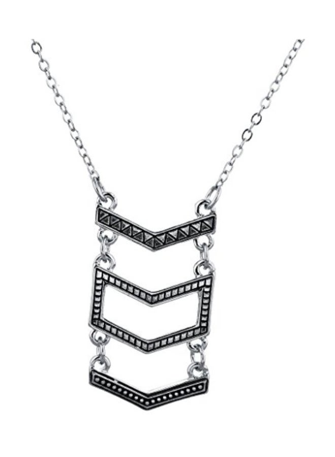 Lux Accessories Silver Tone Brass Pendant Necklace - Image 1