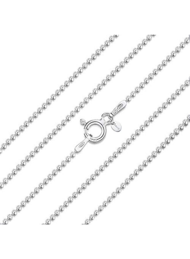 Amberta 925 Sterling Silver Ball Bead Chain Necklace  - Image 2