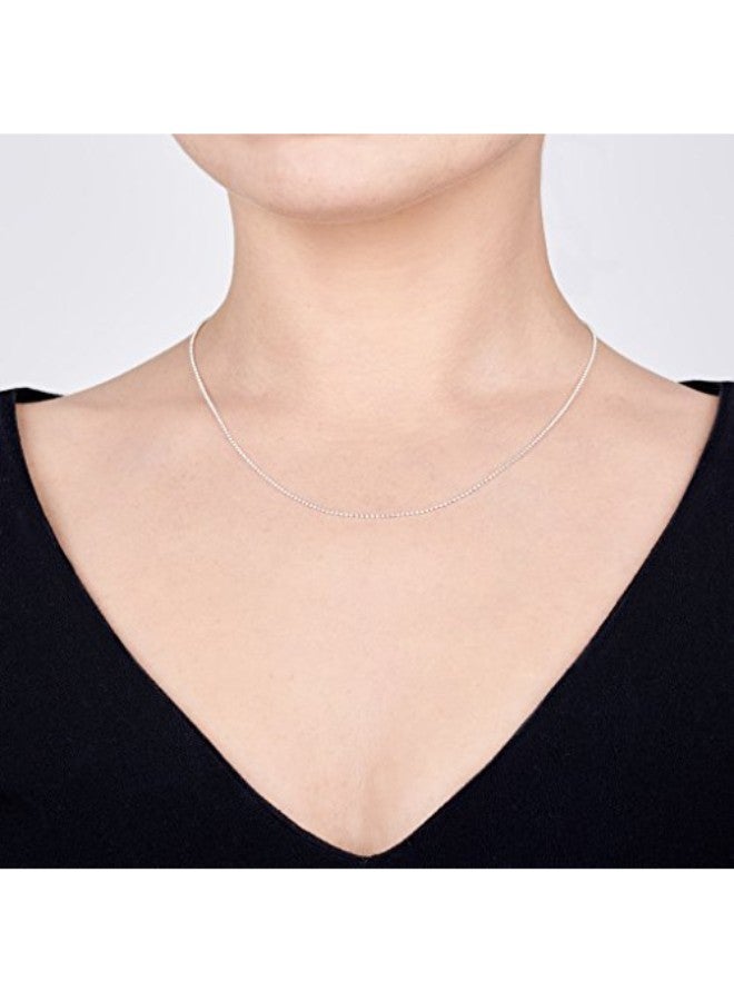 Amberta 925 Sterling Silver Ball Bead Chain Necklace  - Image 3